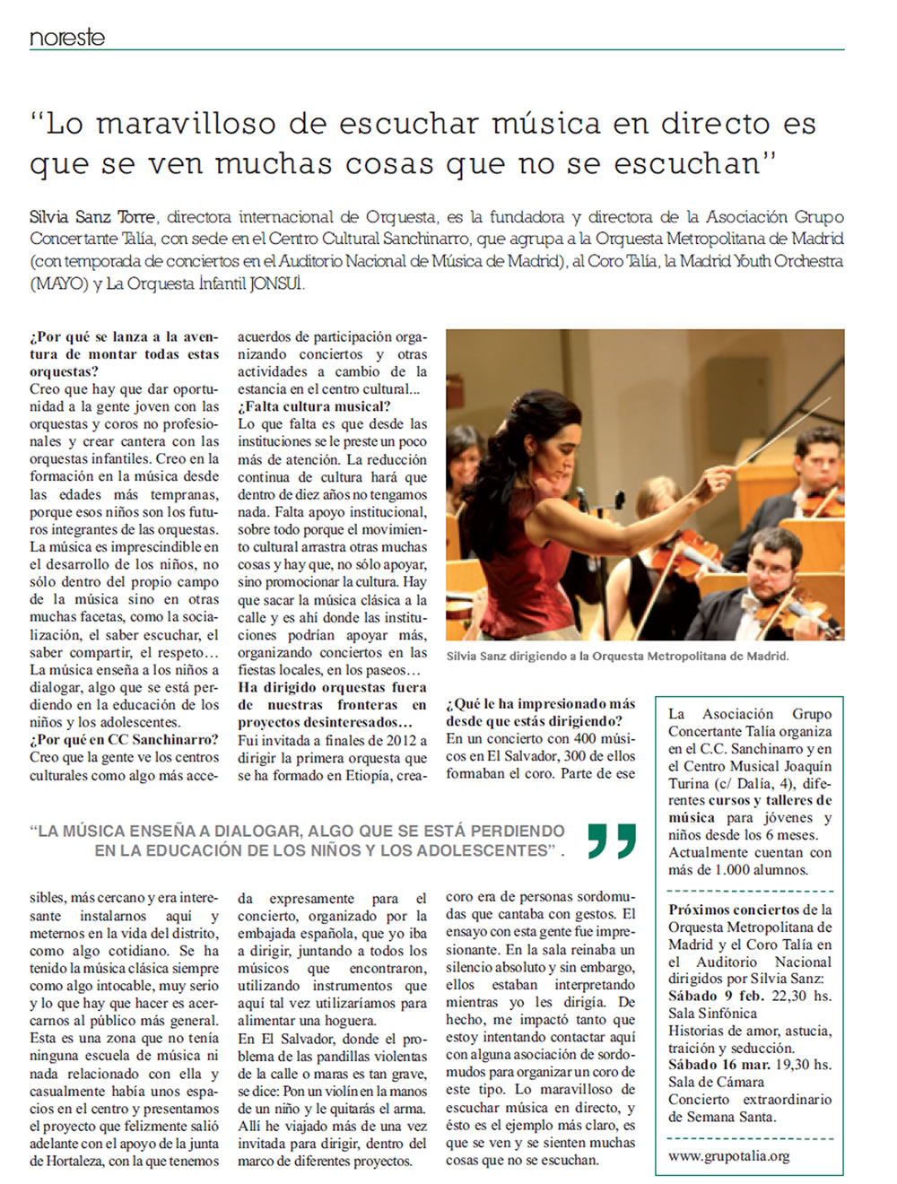 Entrevista a Silvia Sanz en la revista Placet (febrero 2013)